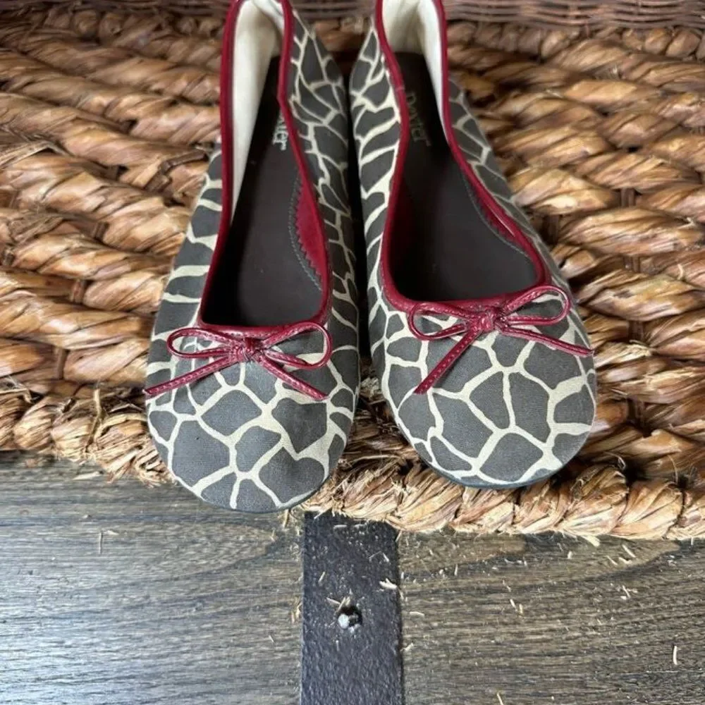 Dexter Sz 8 Women's Animal Print Slip On Flat Shoes‎